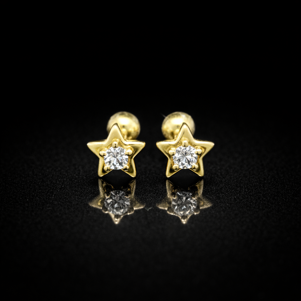 Aretes de broquel de diamante lab.