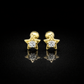 Aretes de broquel de diamante lab.