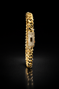 Pulsera cubana con broche adiamantado