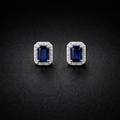 Aretes de zafiro y diamantes naturales