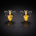Aretes de abeja con citrino natural