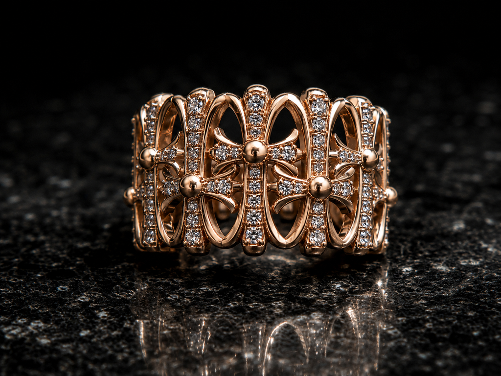Anillo Chrome Hearts con Diamantes
