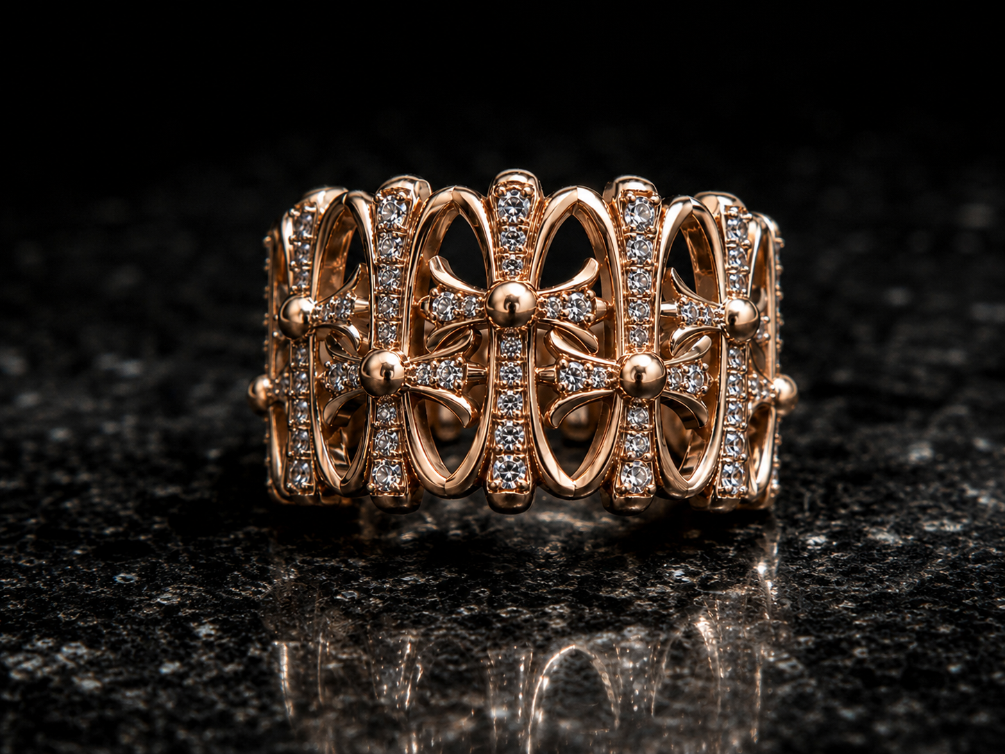 Anillo Chrome Hearts con Diamantes