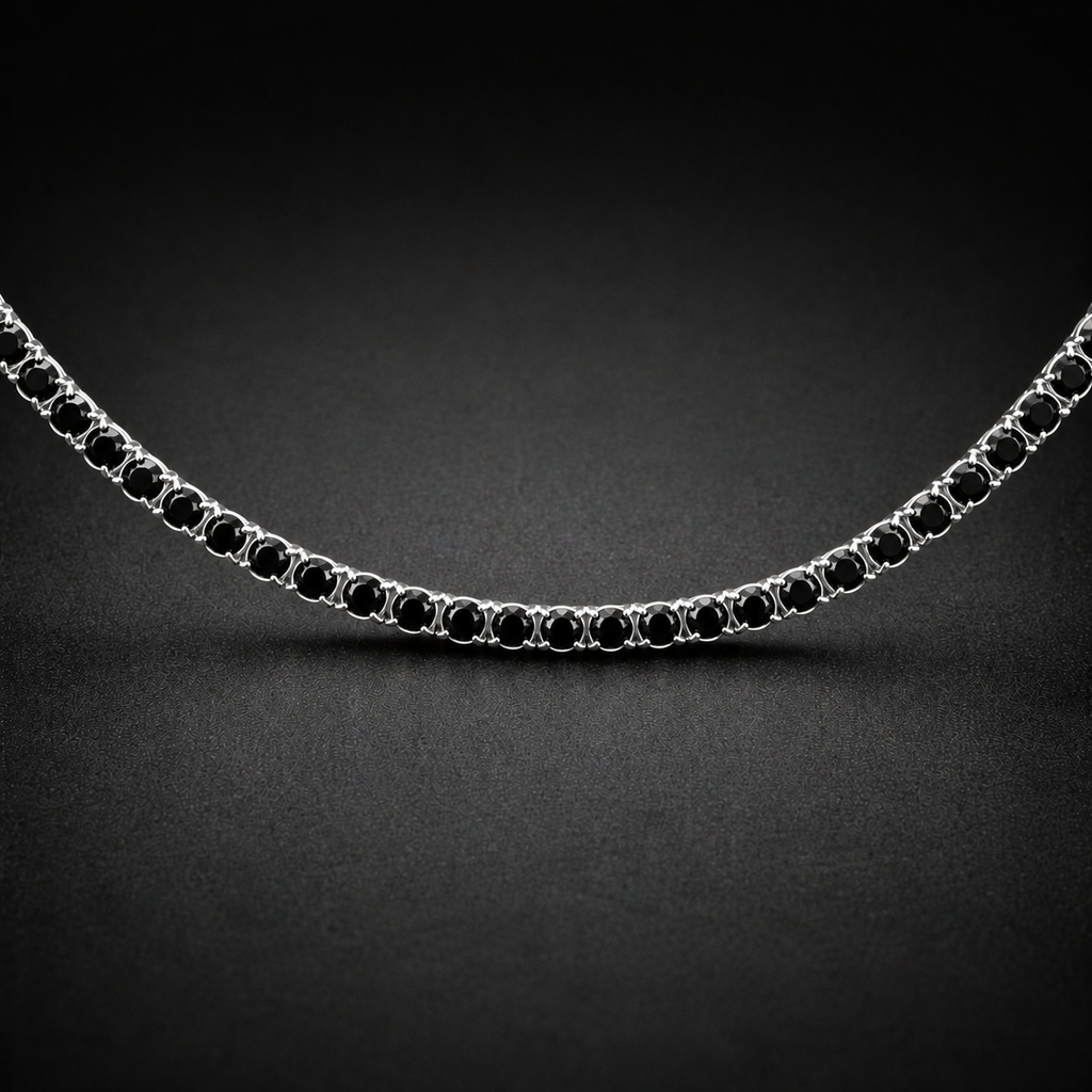 Pulsera tenis de diamantes negros