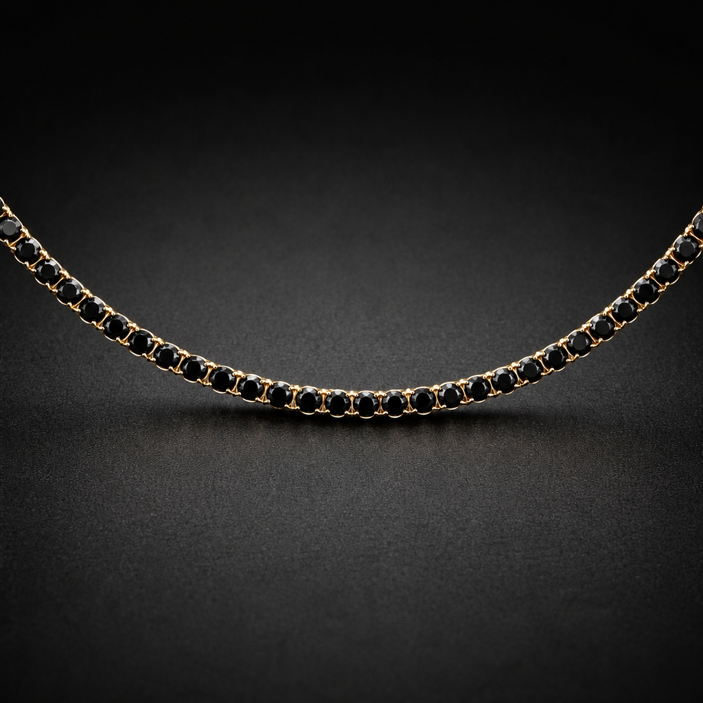 Pulsera tenis de diamantes negros