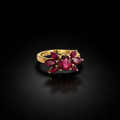 Anillo flor de rubis naturales