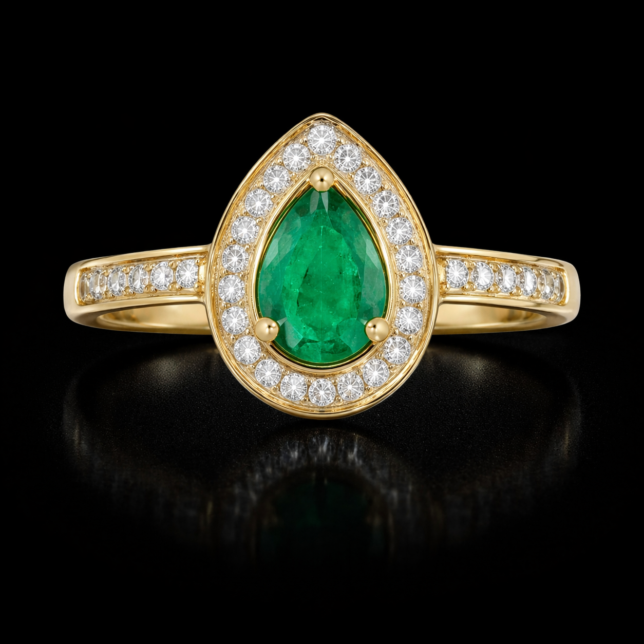 Anillo de esmeralda con diamantes