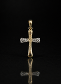 Dije cruz de Oro Amarillo y blanco 14k