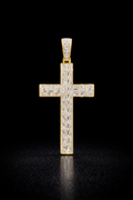 Dije Cruz con diamantes naturales oro 14k