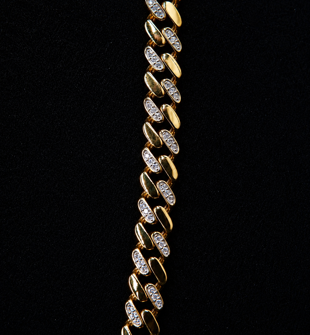 Cadena cubana oro 14k