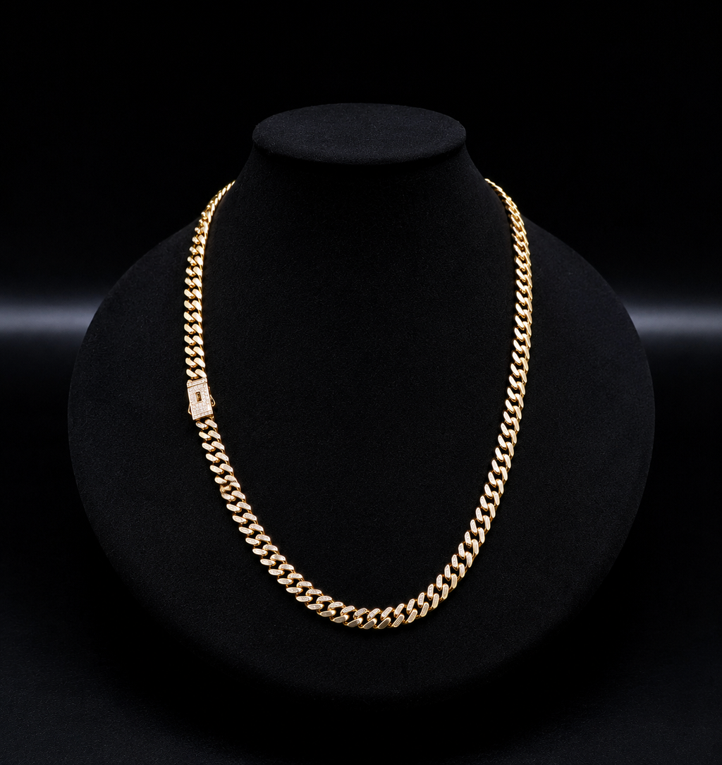 Cadena cubana oro 14k