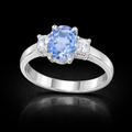 Anillo de zafiro central con diamantes