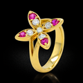Anillo de rubíes con diamantes