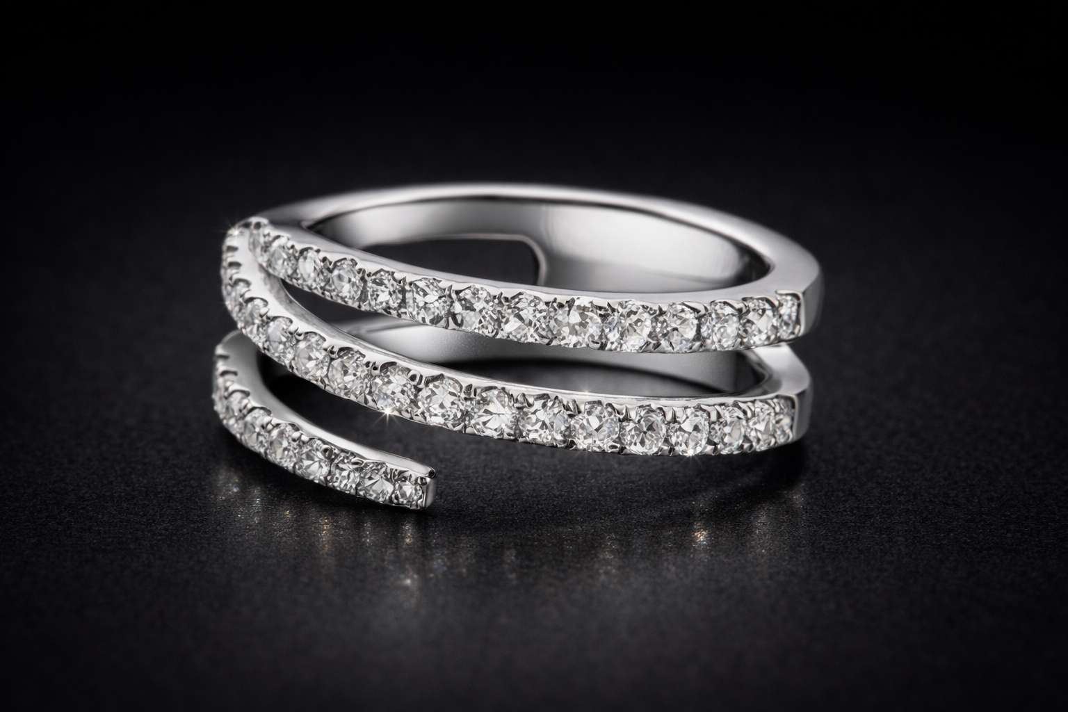 Anillo churumbela espiral diamante lab.