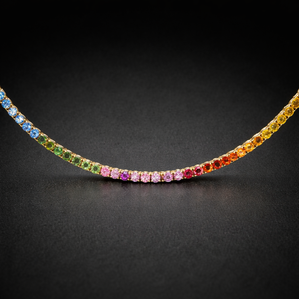 Pulsera tenis de zafiros de colores naturales 4mm