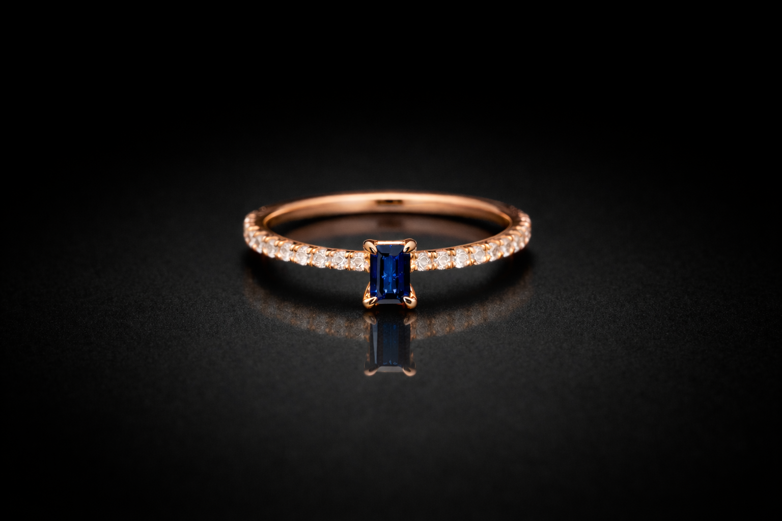 Anillo zafiro y diamante