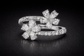 Anillo flores con diamante lab.