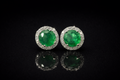Aretes de esmeralda y diamantes naturales