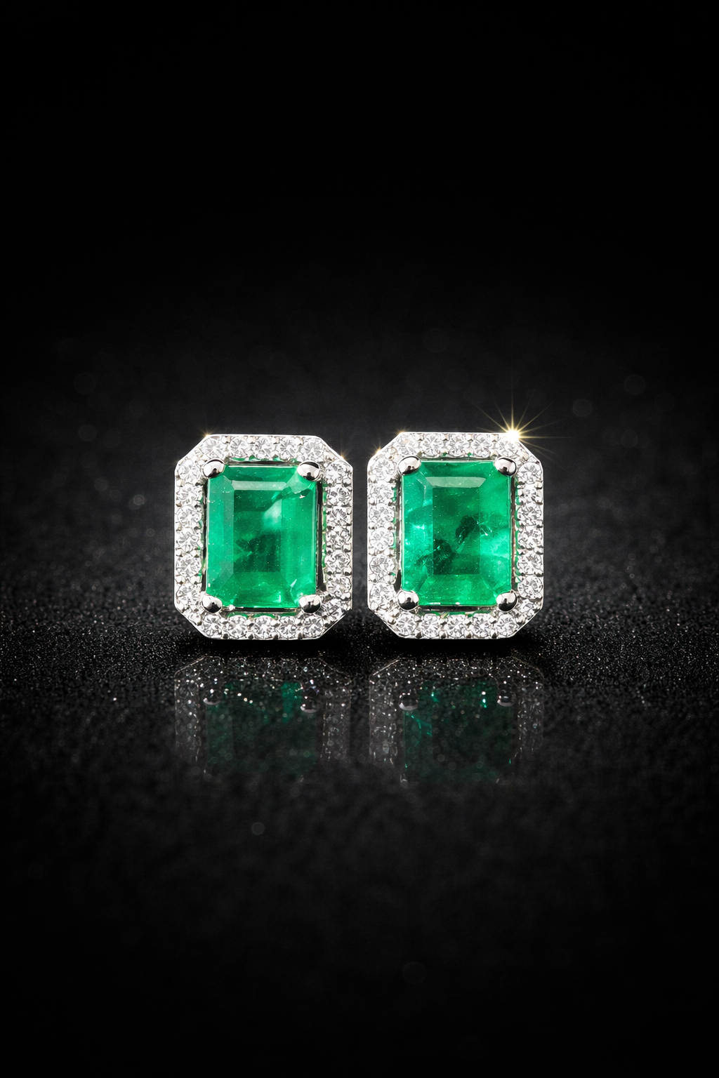 Aretes de esmeralda con diamantes naturales