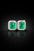 Aretes de esmeralda con diamantes naturales