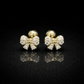 Aretes de broquel con diamante lab.