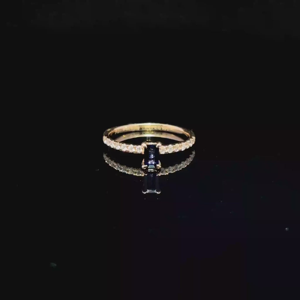 Anillo zafiro y diamante