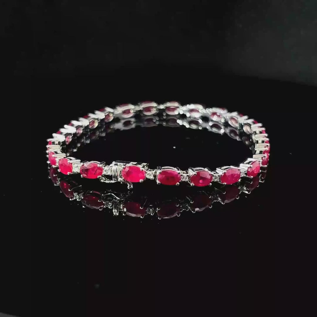 Pulsera de rubies y diamantes naturales