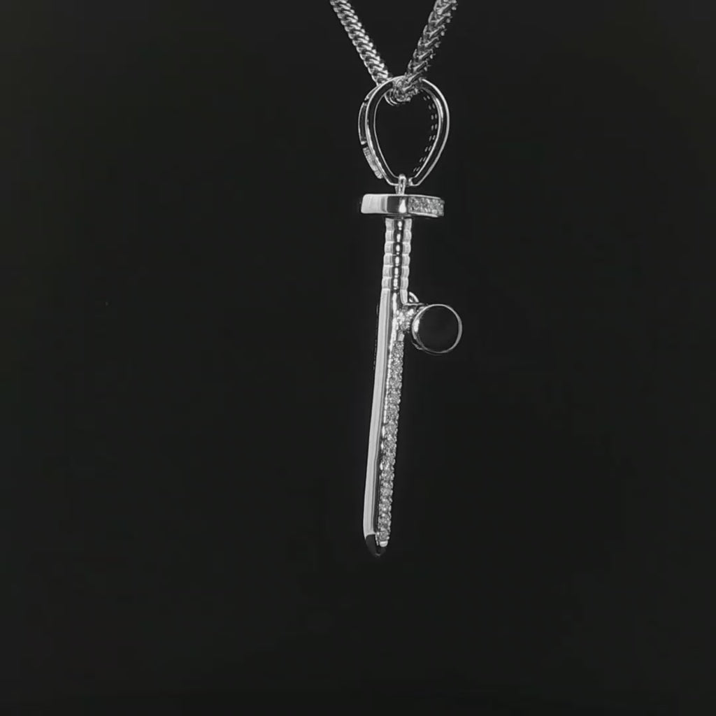 Dije cruz de clavos diamantes naturales en oro 14k
