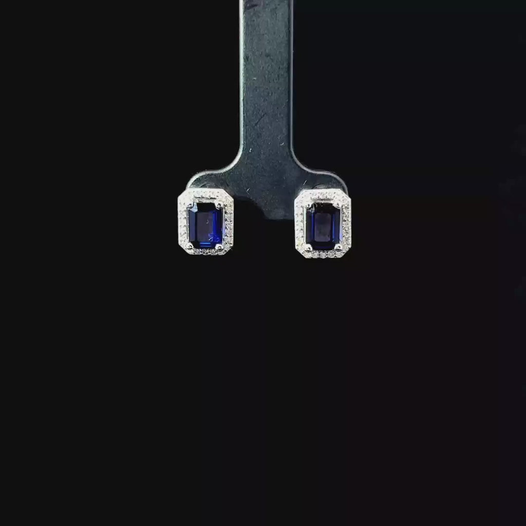 Aretes de zafiro y diamantes naturales