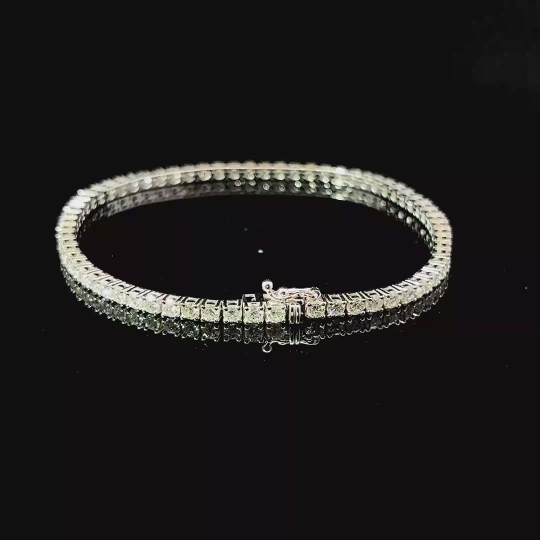 Pulsera tennis de diamantes naturales en oro 18k
