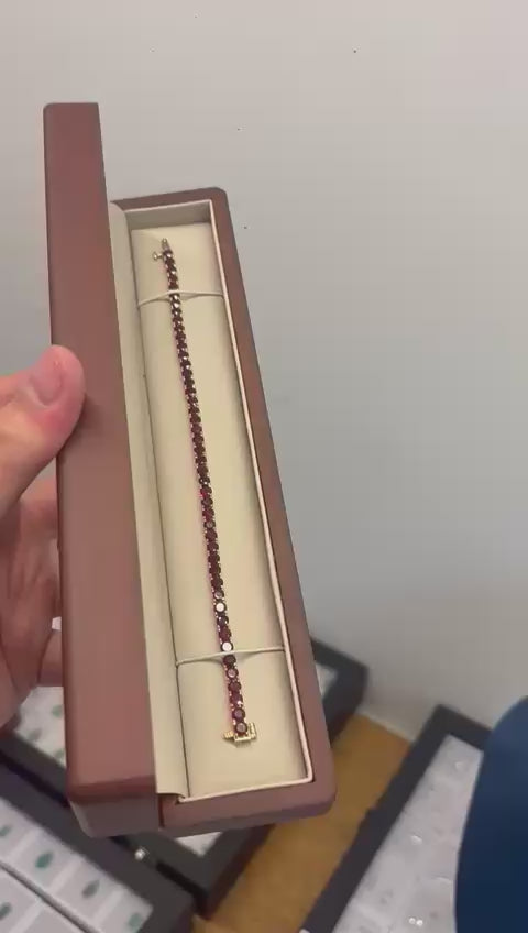 Pulsera tenis de rubíes naturales 4mm