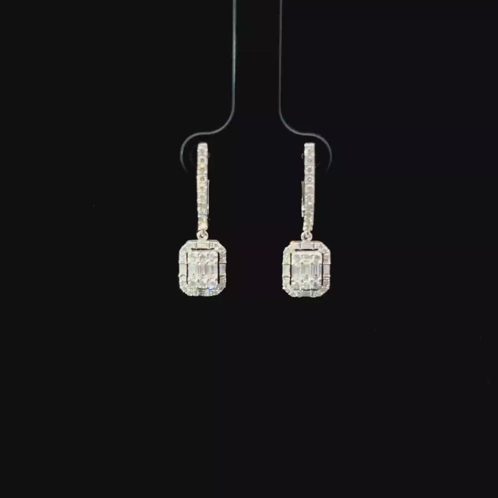 Aretes colgantes de diamantes naturales