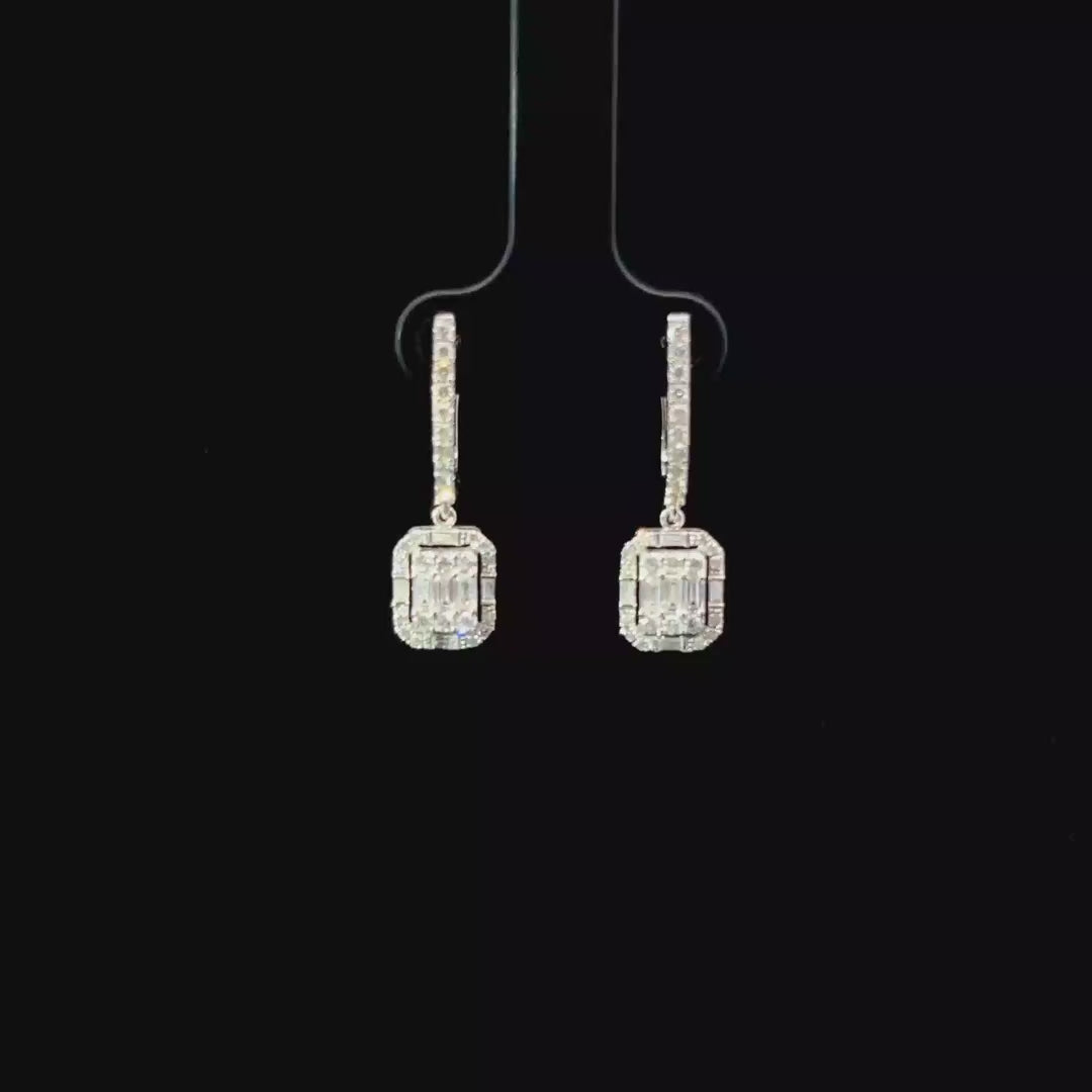 Aretes colgantes de diamantes naturales