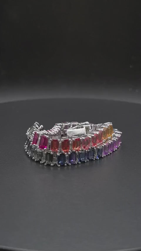 Pulsera de Zafiros lab. de colores