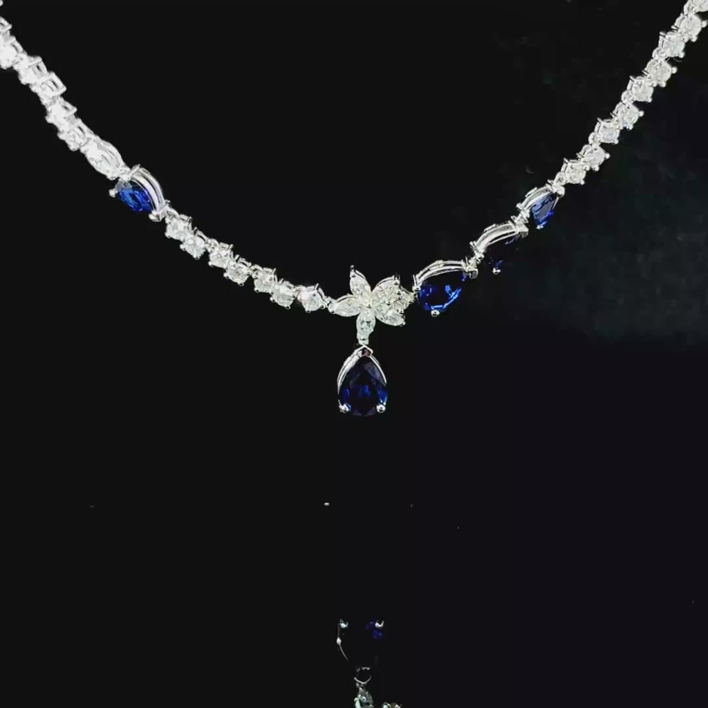 Collar con zafiros y diamantes naturales