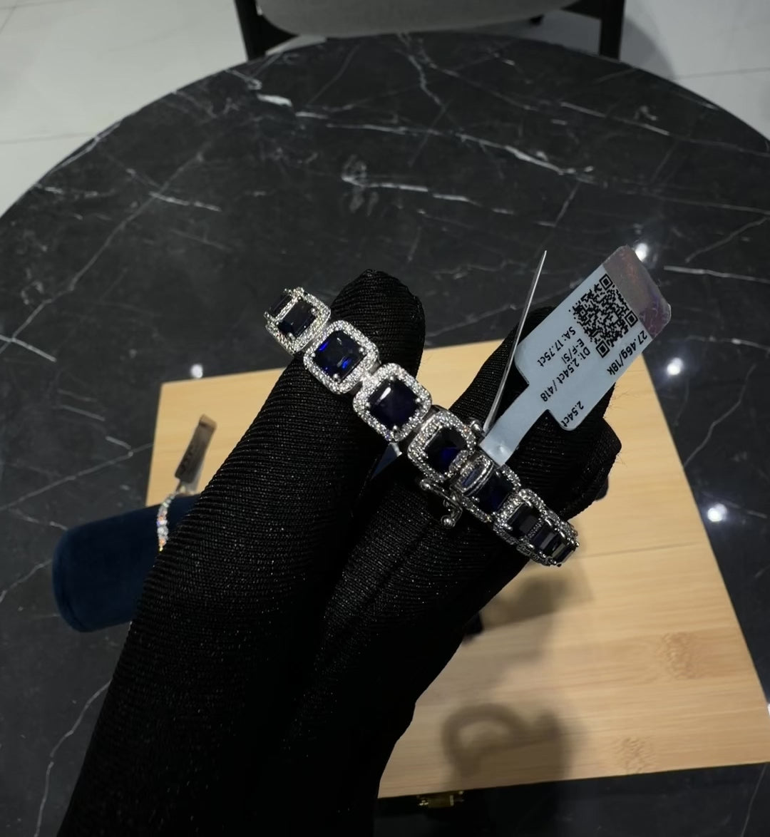 Pulsera de zafiros naturales