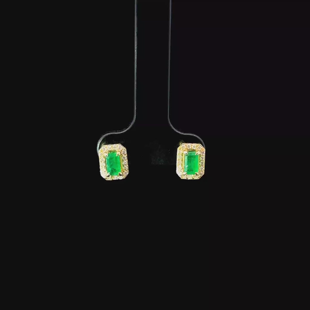 Aretes de esmeralda natural