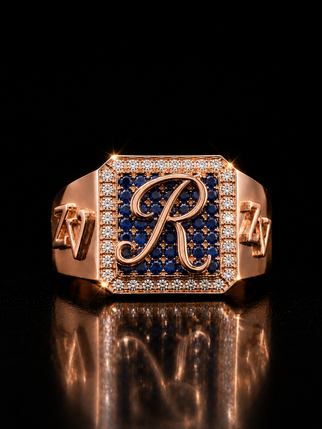 Anillo con letra personalizada