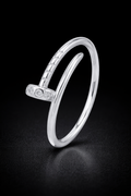 Anillo clavo diamantes naturales en oro 14k