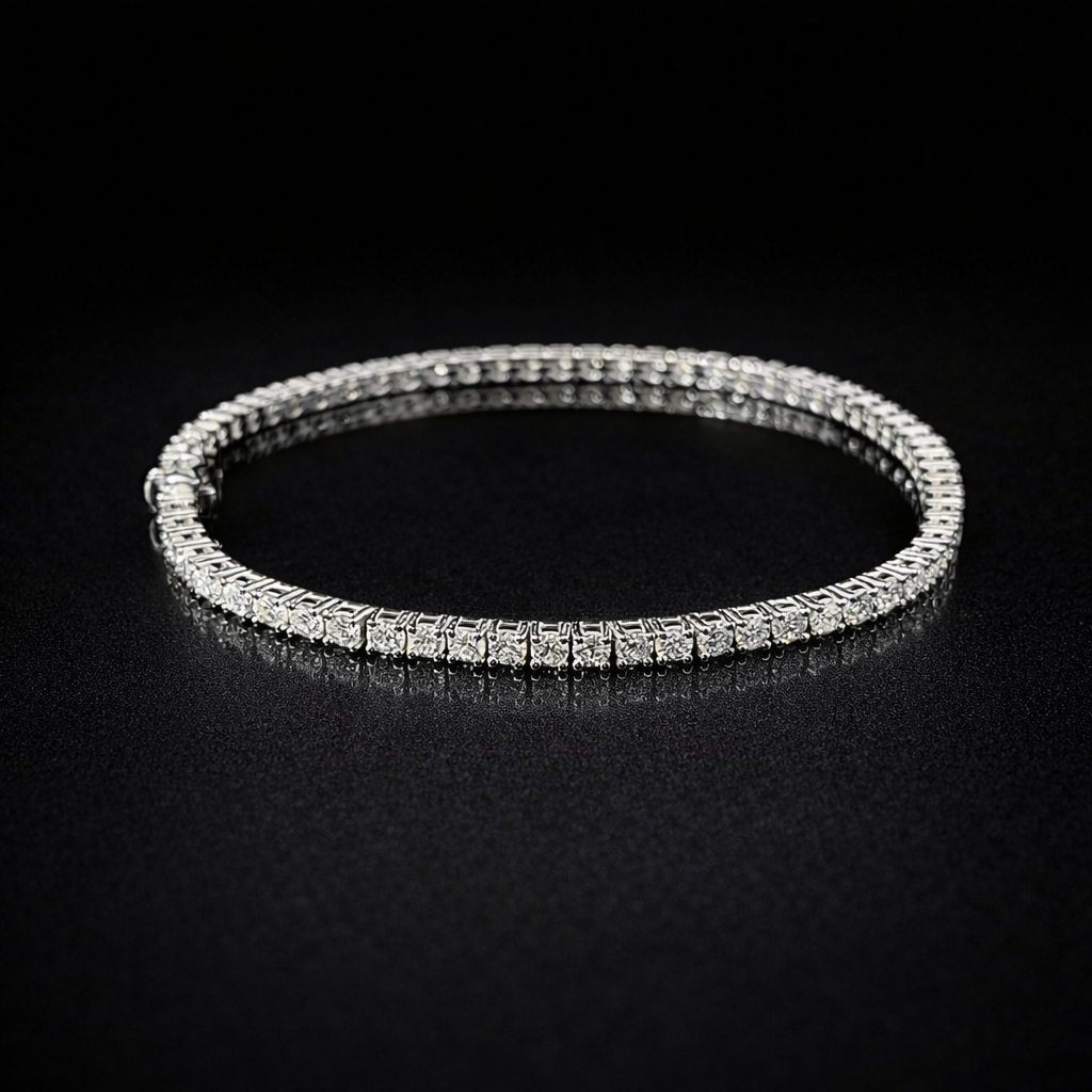 Pulsera tennis de diamantes naturales en oro 18k