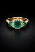 Anillo-dije con Esmeraldas y diamantes naturales