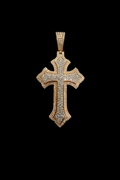 Dije de cruz suprema Diamante Natural en oro 10k