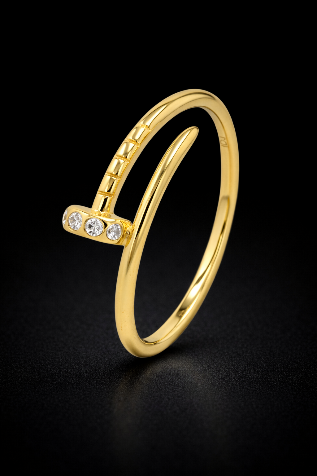 Anillo clavo diamantes naturales en oro 14k