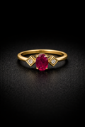 Anillo de rubí y diamante natural