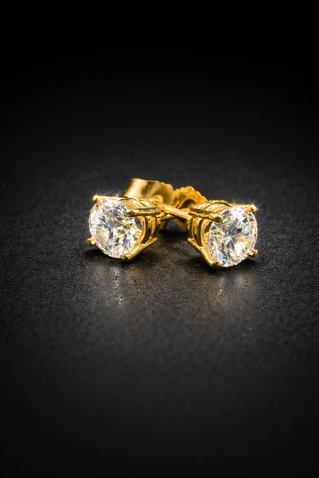 Aretes broquel de diamante lab.