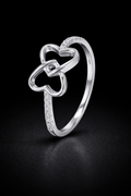 Anillo de corazones, diamantes naturales en oro 10k